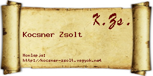 Kocsner Zsolt névjegykártya